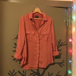 Cotton On Coral Button Down Shirt